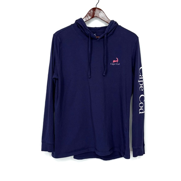 Cuffy's Cape Cod Mass Whale Graphic Fitted Long Sleeve Tee With Hood Size 2XL - Picture 1 of 16